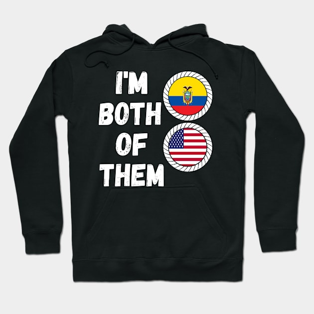 Half American Half Ecuadorian Heritage Ecuador Roots & USA DNA Family Flag Design Hoodie by OriginalGiftsIdeas